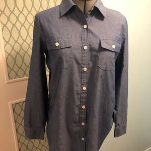 Van Heusen Cotton Chambray Button-Front Shirt